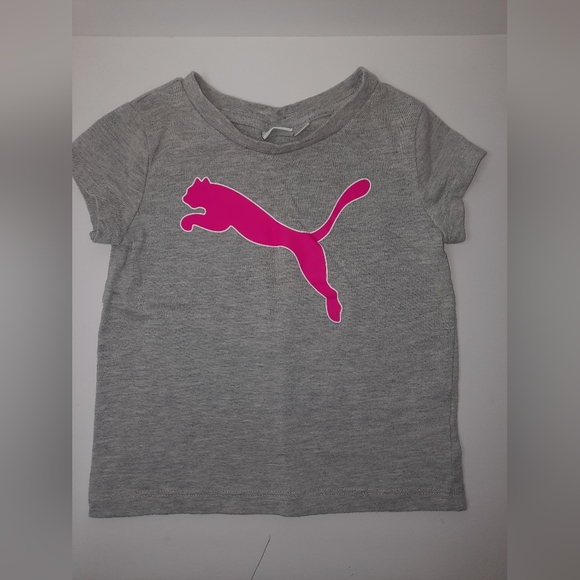 Puma | Tshirt Grey with Pink Puma Logo Size 3 - Picture 1 of 4